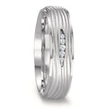 obrączka partnerska złoto białe 750/18 K Diament 0.045 ct, 5 kamienie, w-si