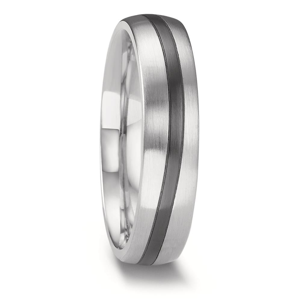 obrączka partnerska złoto białe 585/14 K, cyrkon