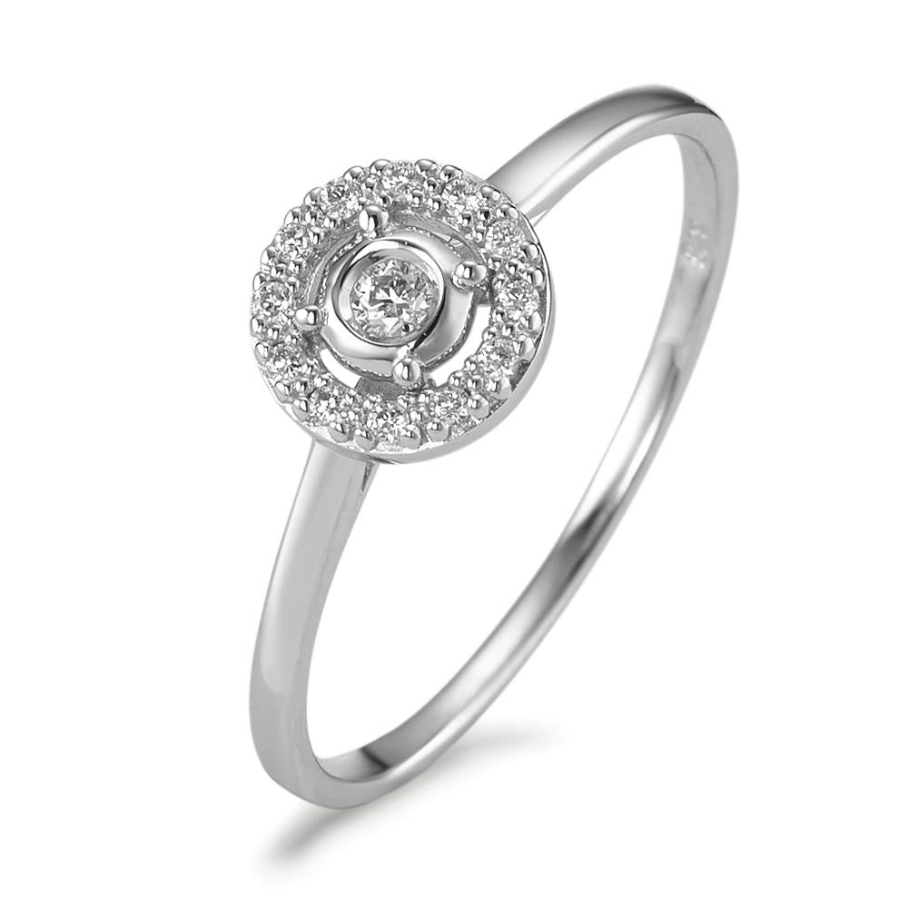 pierścionek zaręczynowy złoto białe 375/9 K Diament 0.09 ct, [Brillant], w-si
