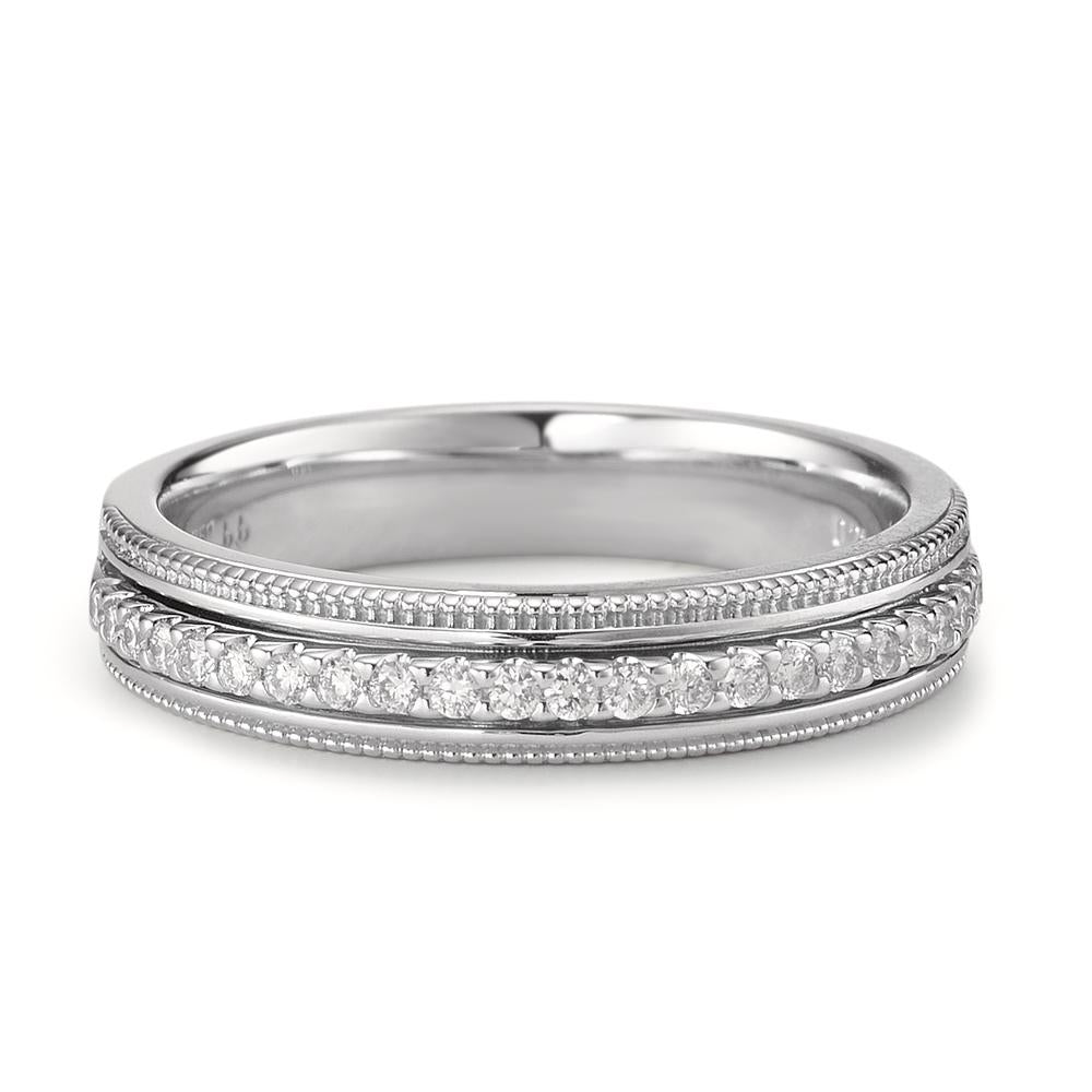pierścionek złoto białe 750/18 K Diament 0.21 ct, 23 kamienie, [Brillant], w-si