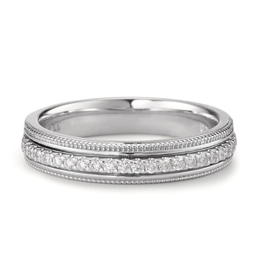 pierścionek złoto białe 750/18 K Diament 0.21 ct, 23 kamienie, [Brillant], w-si