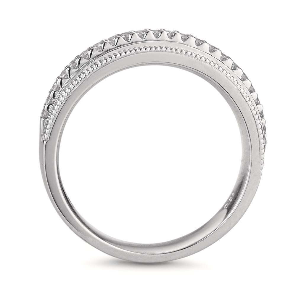 pierścionek złoto białe 750/18 K Diament 0.21 ct, 23 kamienie, [Brillant], w-si