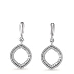 kolczyki wiszące złoto białe 750/18 K Diament 0.15 ct, 48 kamienie, [Brillant], w-si
