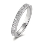 pierścionek pamięci złoto białe 750/18 K Diament 0.25 ct, 15 kamienie, [Brillant], w-si