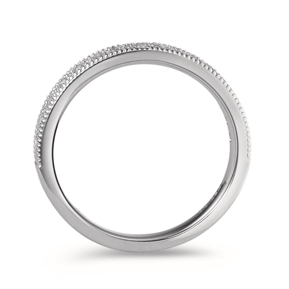 pierścionek pamięci złoto białe 750/18 K Diament 0.25 ct, 15 kamienie, [Brillant], w-si