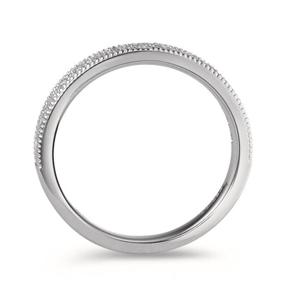 pierścionek pamięci złoto białe 750/18 K Diament 0.25 ct, 15 kamienie, [Brillant], w-si