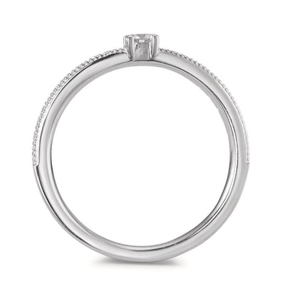 pierścionek zaręczynowy złoto białe 750/18 K Diament 0.16 ct, 19 kamienie, [Brillant], w-si