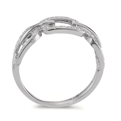 pierścionek złoto białe 750/18 K Diament 0.20 ct, [Brillant], w-si