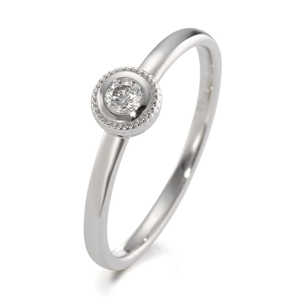 pierścionek zaręczynowy złoto białe 750/18 K Diament 0.10 ct, [Brillant], w-si