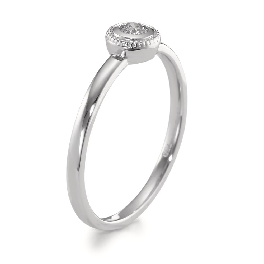pierścionek zaręczynowy złoto białe 750/18 K Diament 0.10 ct, [Brillant], w-si