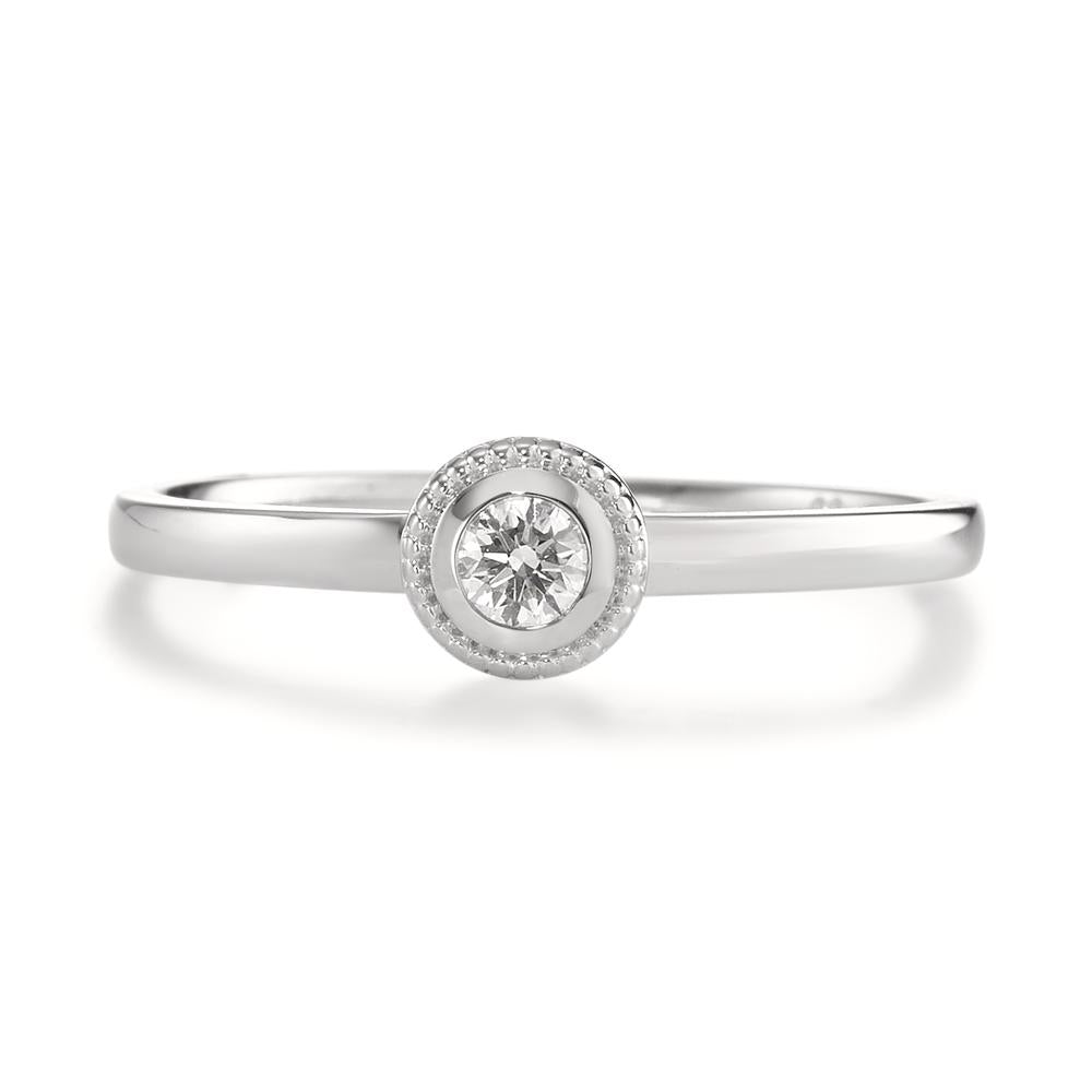 pierścionek zaręczynowy złoto białe 750/18 K Diament 0.10 ct, [Brillant], w-si