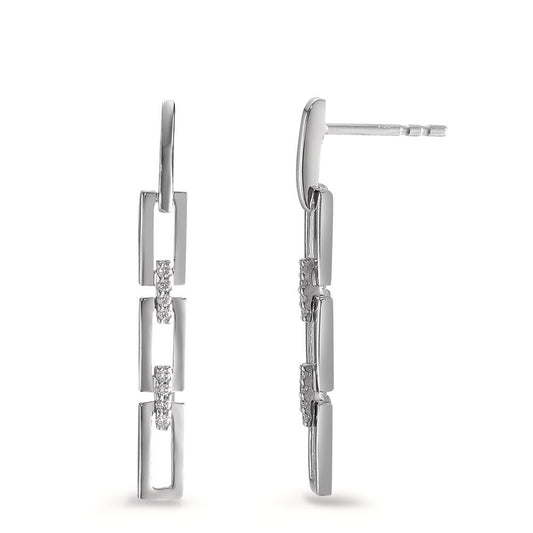 kolczyki wiszące złoto białe 750/18 K Diament 0.04 ct, 16 kamienie, [Brillant], w-si