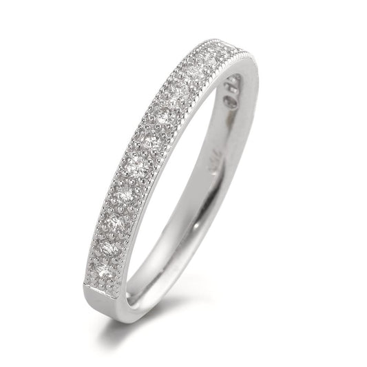 pierścionek pamięci złoto białe 750/18 K Diament 0.20 ct, 16 kamienie, [Brillant], w-si