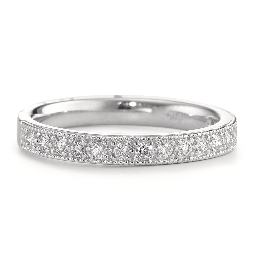 pierścionek pamięci złoto białe 750/18 K Diament 0.20 ct, 16 kamienie, [Brillant], w-si
