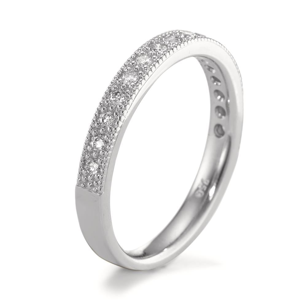 pierścionek pamięci złoto białe 750/18 K Diament 0.20 ct, 16 kamienie, [Brillant], w-si