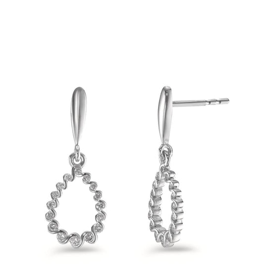 kolczyki wiszące złoto białe 750/18 K Diament 0.24 ct, 32 kamienie, [Brillant], tw-vsi