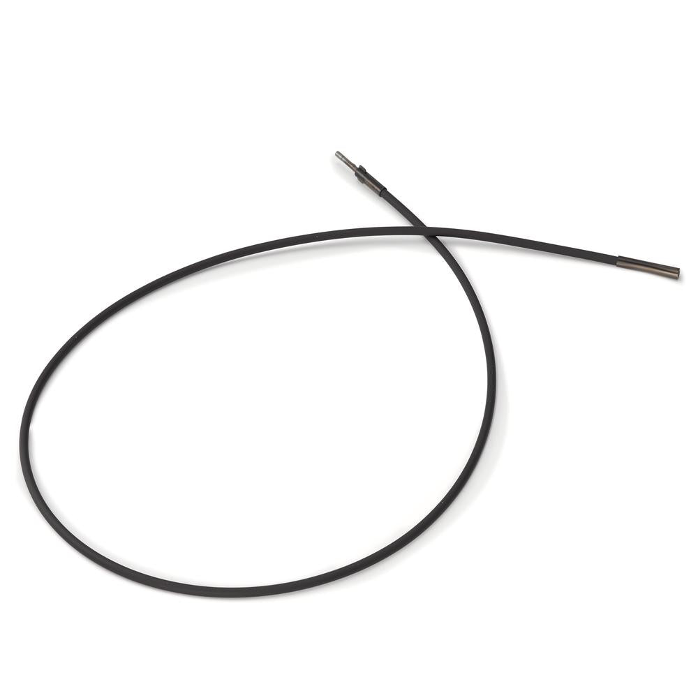 Naszyjnik silikon, stal nierdzewna czarny Powłoka IP 40 cm Ø2 mm