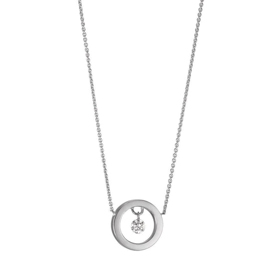 Naszyjnik złoto białe 750/18 K Diament 0.06 ct 42 cm