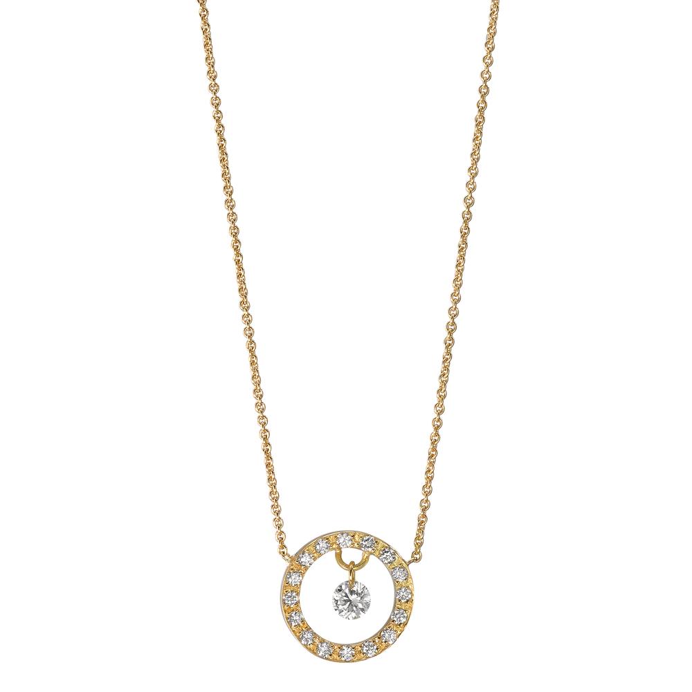 Naszyjnik złoto żółte 750/18 K Diament 0.14 ct, 17 kamienie, w-si 40-42 cm