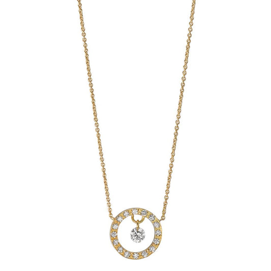 Naszyjnik złoto żółte 750/18 K Diament 0.14 ct, 17 kamienie, w-si 40-42 cm
