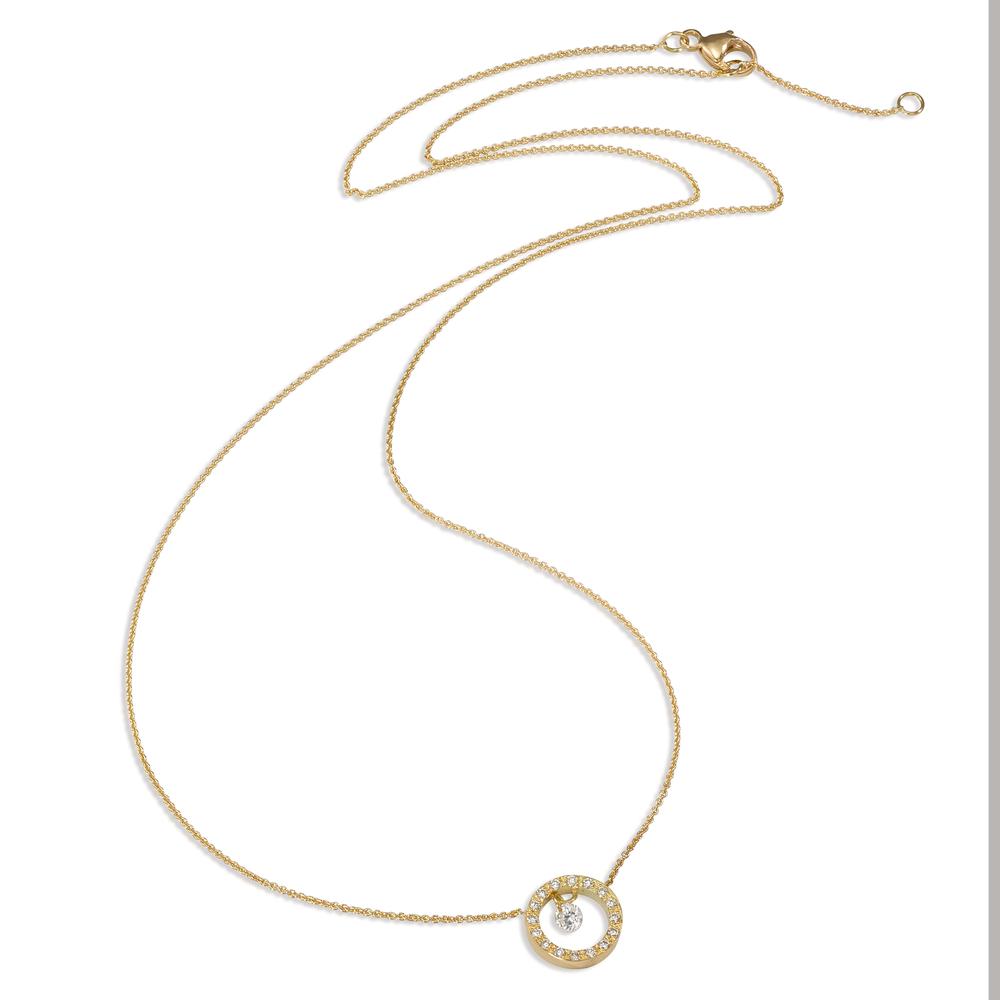 Naszyjnik złoto żółte 750/18 K Diament 0.14 ct, 17 kamienie, w-si 40-42 cm