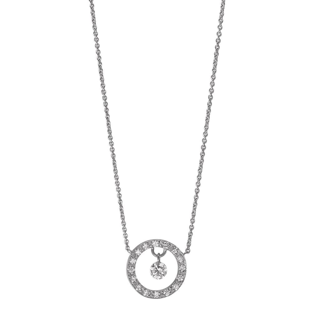 Naszyjnik złoto białe 750/18 K Diament 0.14 ct, 17 kamienie, w-si 40-42 cm