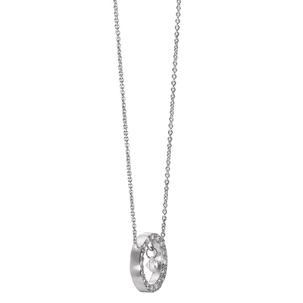 Naszyjnik złoto białe 750/18 K Diament 0.14 ct, 17 kamienie, w-si 40-42 cm