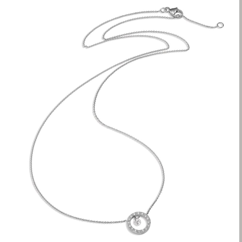 Naszyjnik złoto białe 750/18 K Diament 0.14 ct, 17 kamienie, w-si 40-42 cm