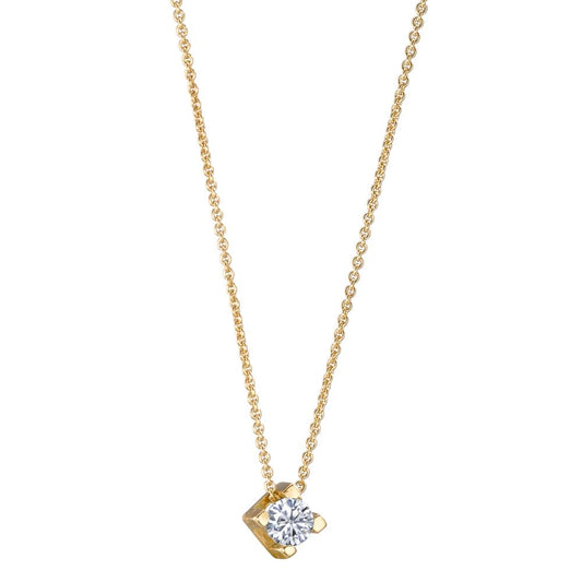 Naszyjnik złoto żółte 750/18 K Diament 0.10 ct, w-si 40-42 cm