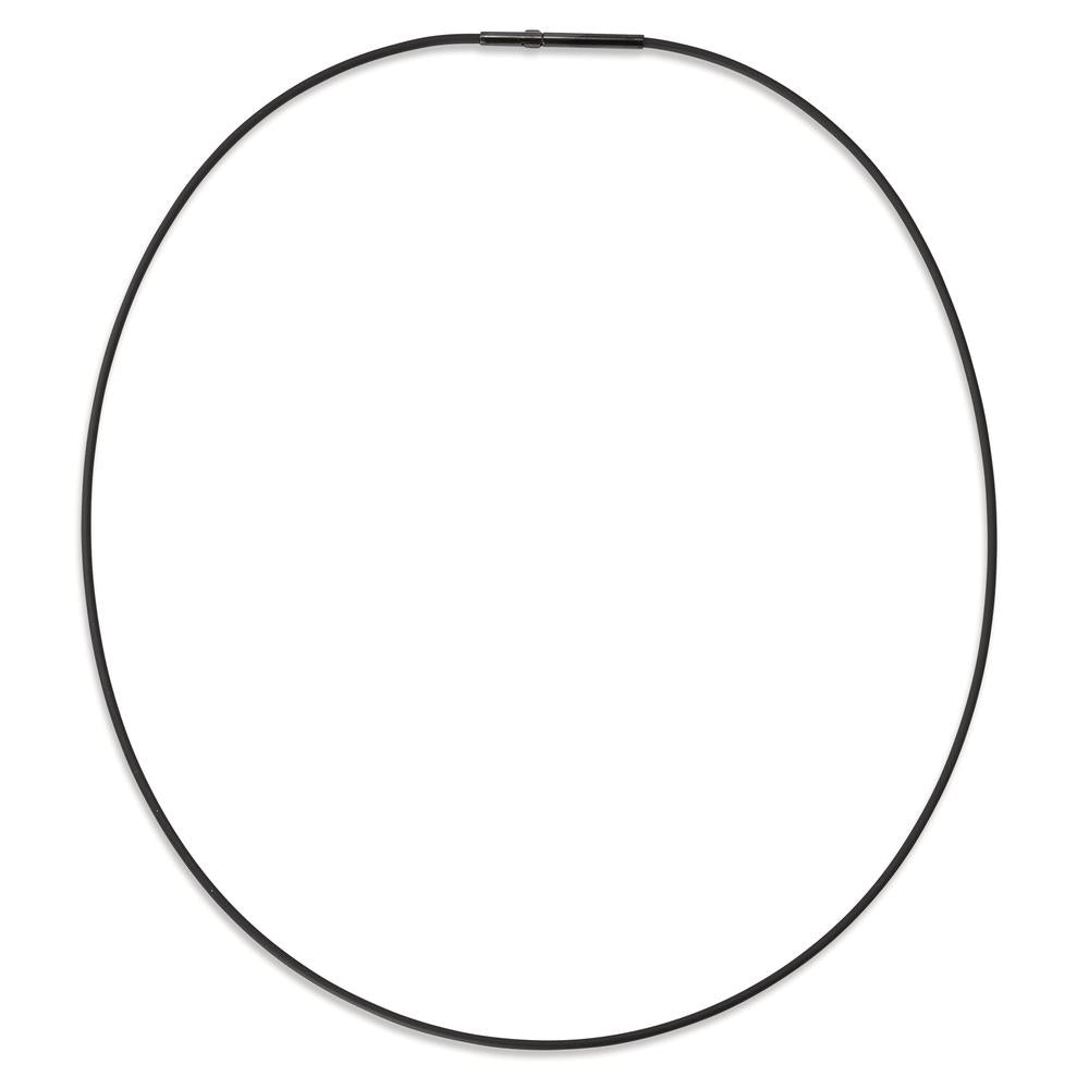 Naszyjnik silikon, stal nierdzewna czarny Powłoka IP 40 cm Ø1 mm