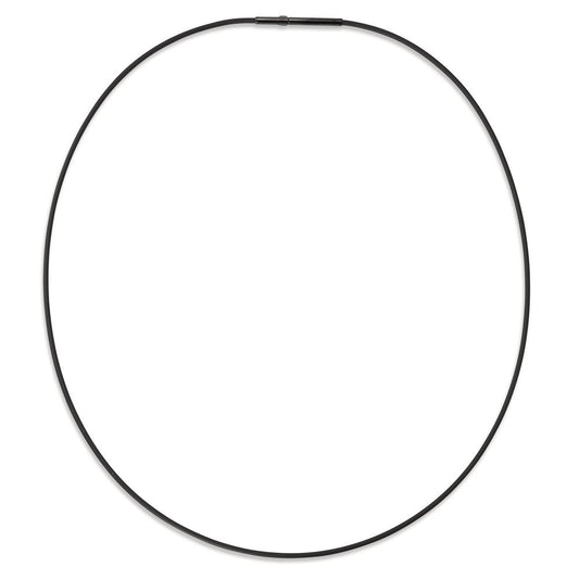 Naszyjnik silikon, stal nierdzewna czarny Powłoka IP 40 cm Ø1 mm