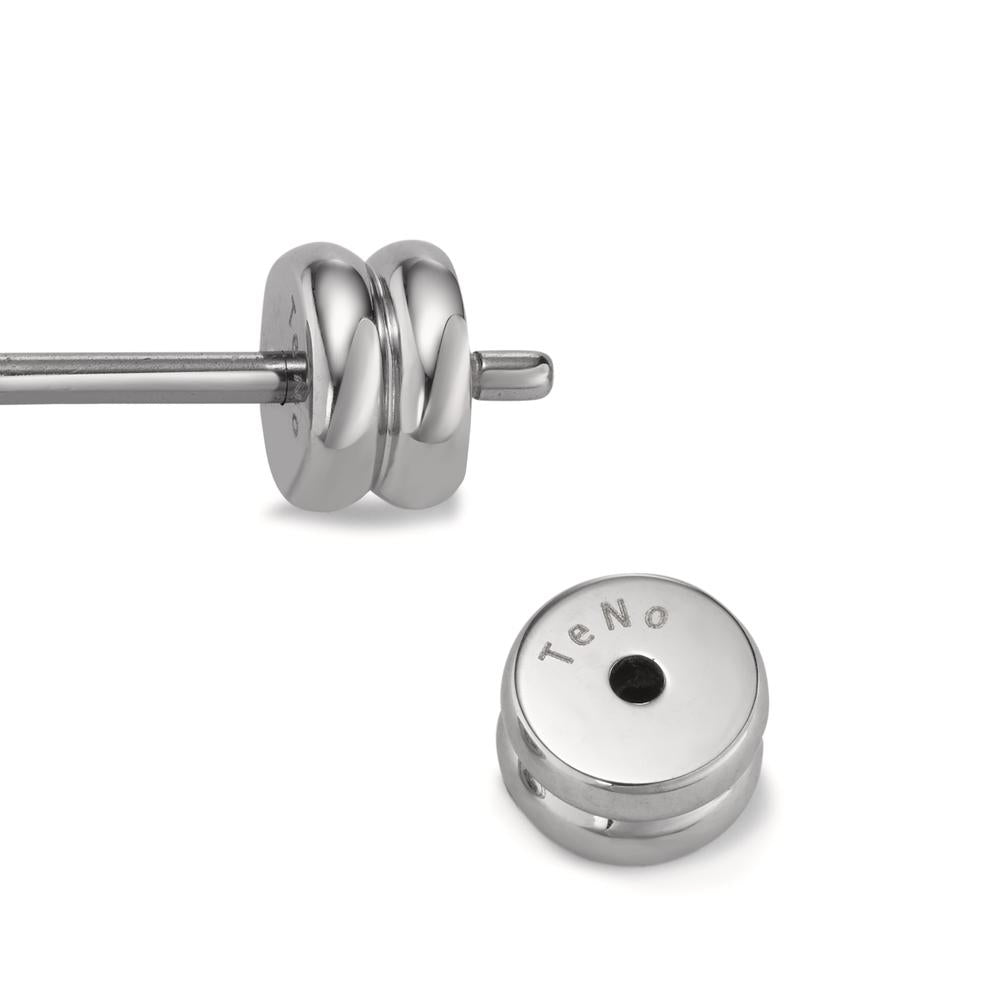 kolczyki wiszące stal nierdzewna, aluminium róża Powłoka IP perła muszlowa Ø8 mm