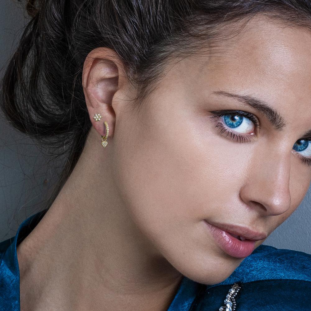 charms złoto żółte 750/18 K Cyrkonia 3 kamienie Serce Ø5 mm