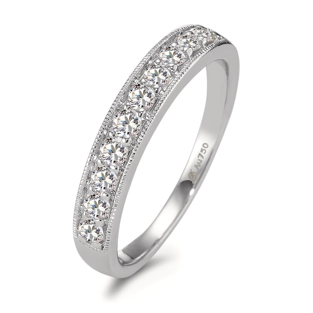 pierścionek pamięci złoto białe 750/18 K Diament 0.35 ct, 10 kamienie, w-si