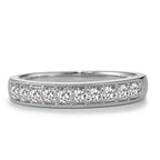pierścionek pamięci złoto białe 750/18 K Diament 0.35 ct, 10 kamienie, w-si
