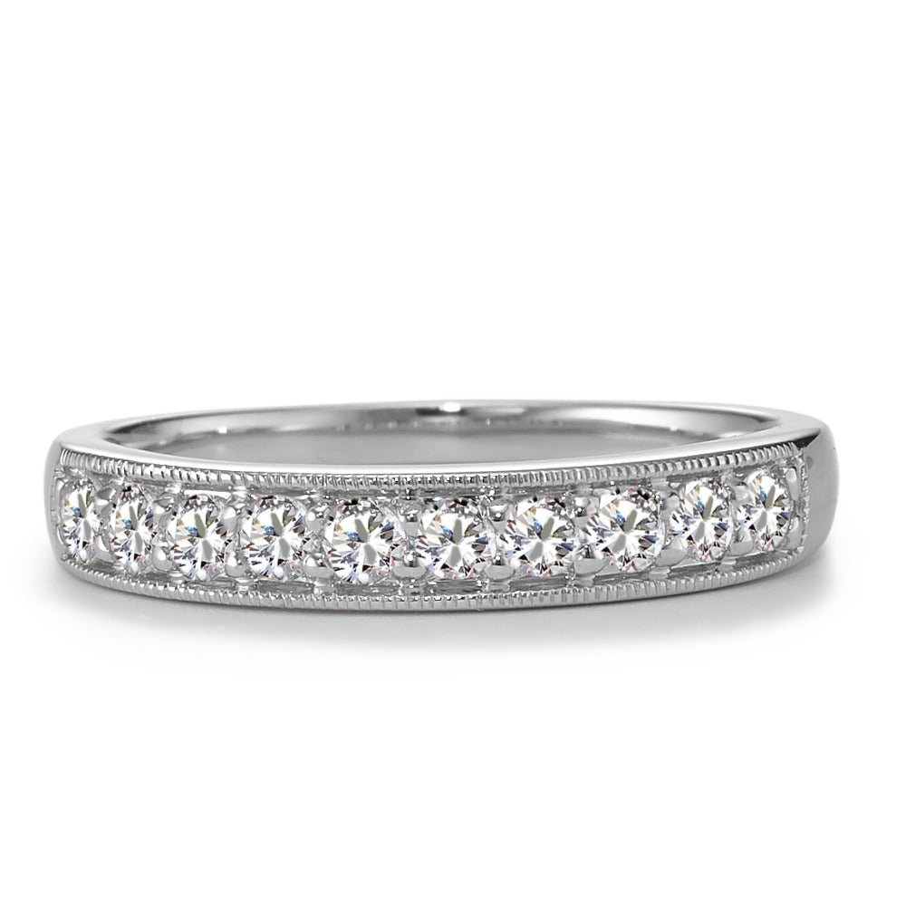 pierścionek pamięci złoto białe 750/18 K Diament 0.35 ct, 10 kamienie, w-si