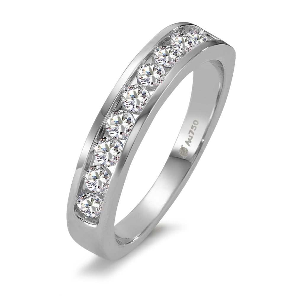 pierścionek pamięci złoto białe 750/18 K Diament 0.50 ct, 10 kamienie, w-si