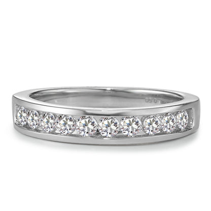 pierścionek pamięci złoto białe 750/18 K Diament 0.50 ct, 10 kamienie, w-si