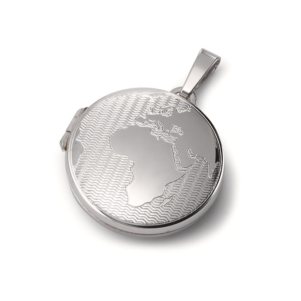 medalion srebro rodowany glob Ø21 mm
