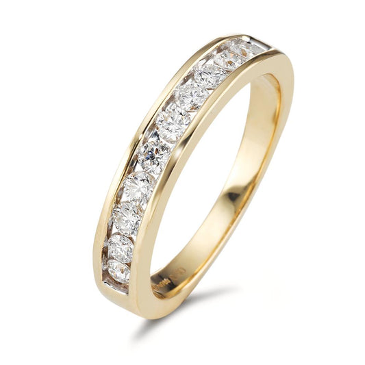 pierścionek złoto żółte 750/18 K Diament 0.50 ct, 10 kamienie, w-si