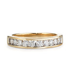 pierścionek złoto żółte 750/18 K Diament 0.50 ct, 10 kamienie, w-si