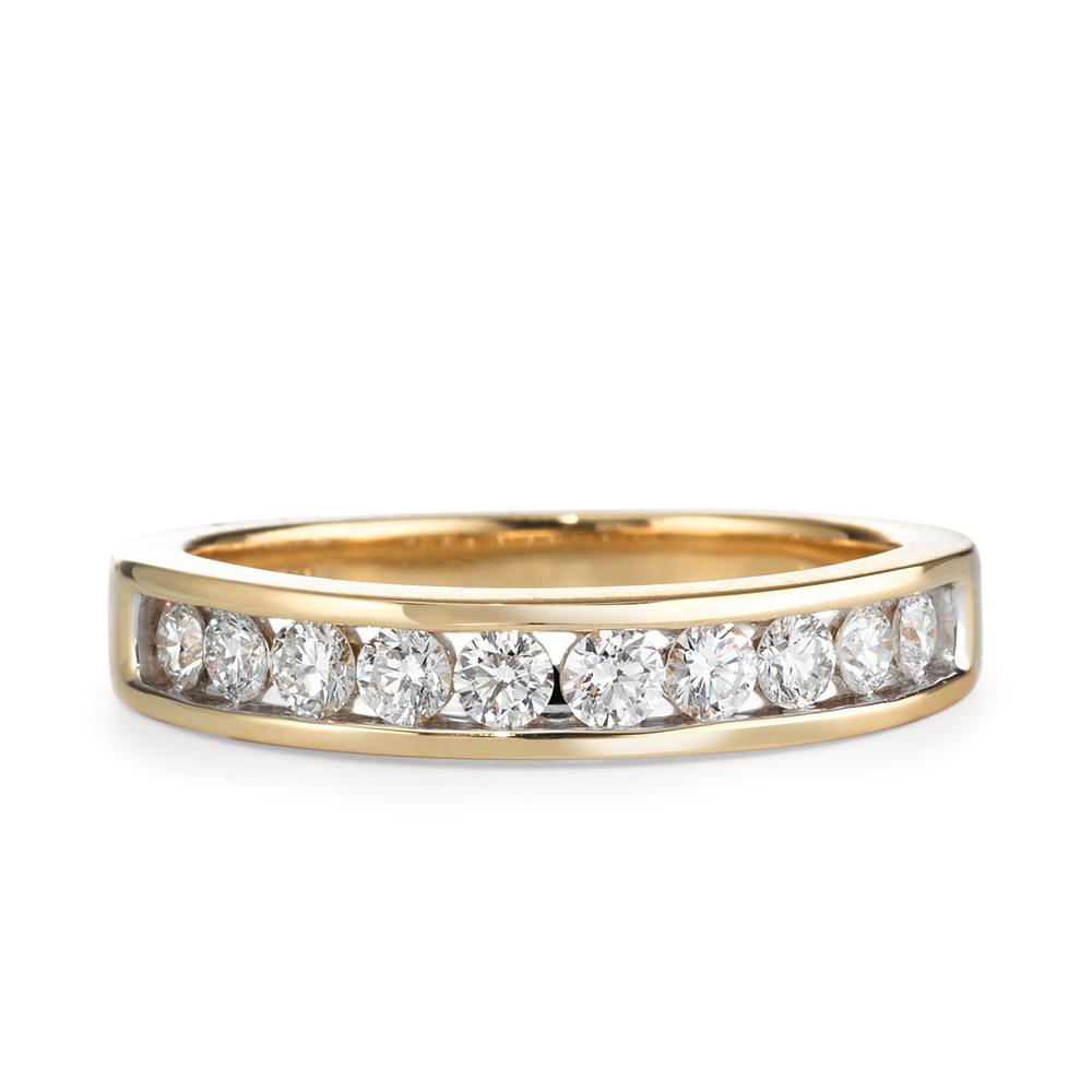 pierścionek złoto żółte 750/18 K Diament 0.50 ct, 10 kamienie, w-si