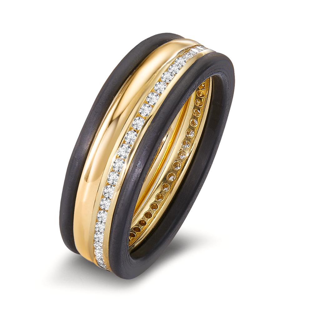 pierścionek pamięci złoto żółte 750/18 K Diament 0.25 ct, 50 kamienie, w-si