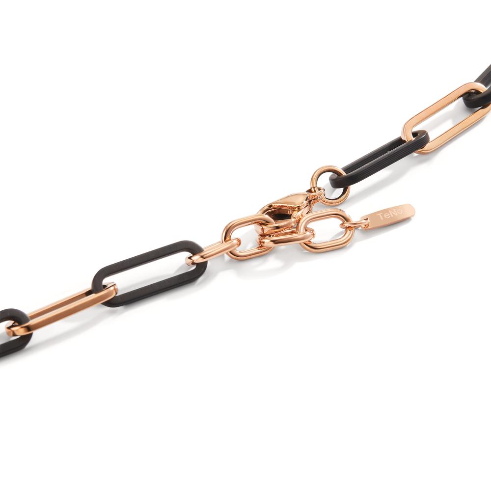 Naszyjnik stal nierdzewna, węgiel róża Powłoka IP 45-48 cm