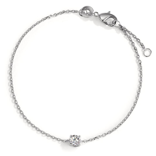 bransoletka srebro Cyrkonia rodowany 16-18 cm Ø4 mm
