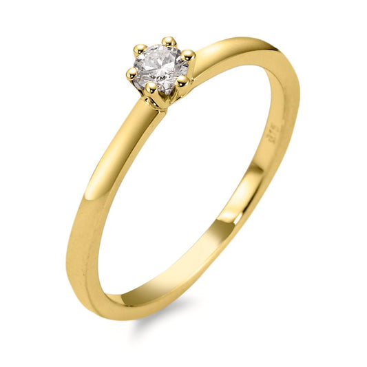 pierścionek zaręczynowy złoto żółte 750/18 K Diament 0.15 ct, w-si