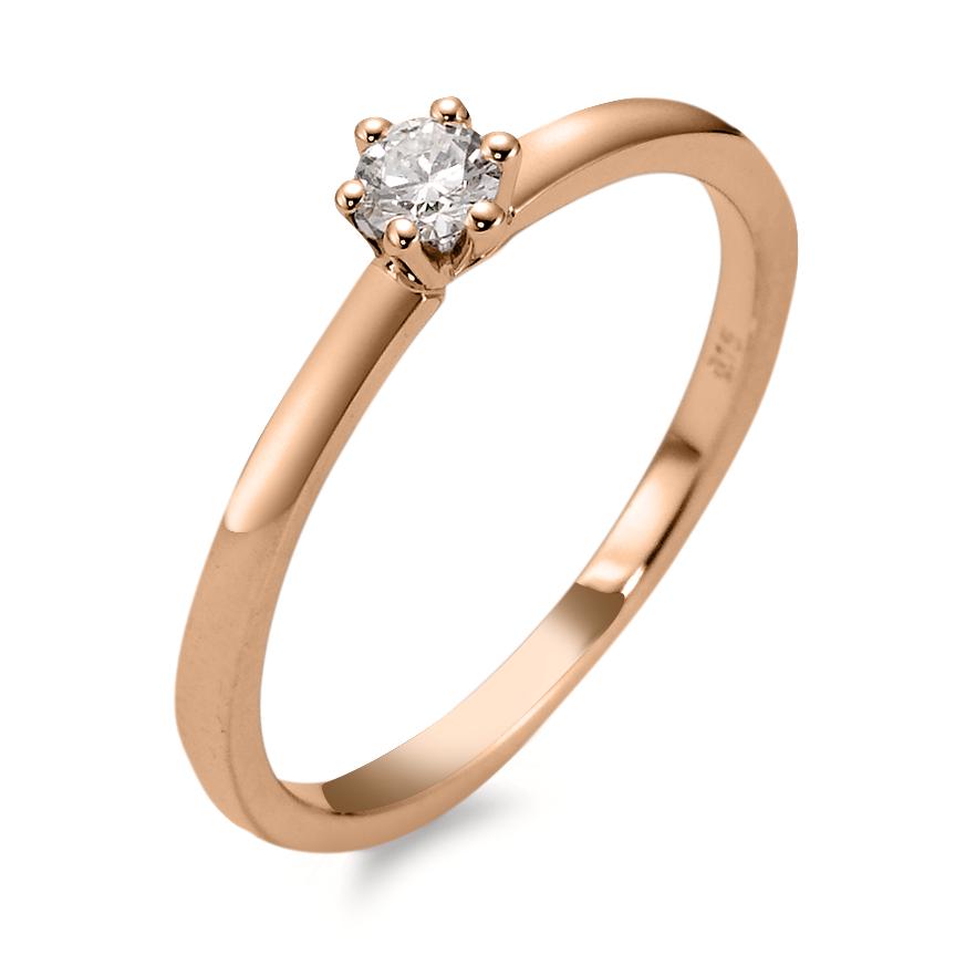 pierścionek zaręczynowy złoto czerwone 750/18 K Diament 0.15 ct, w-si