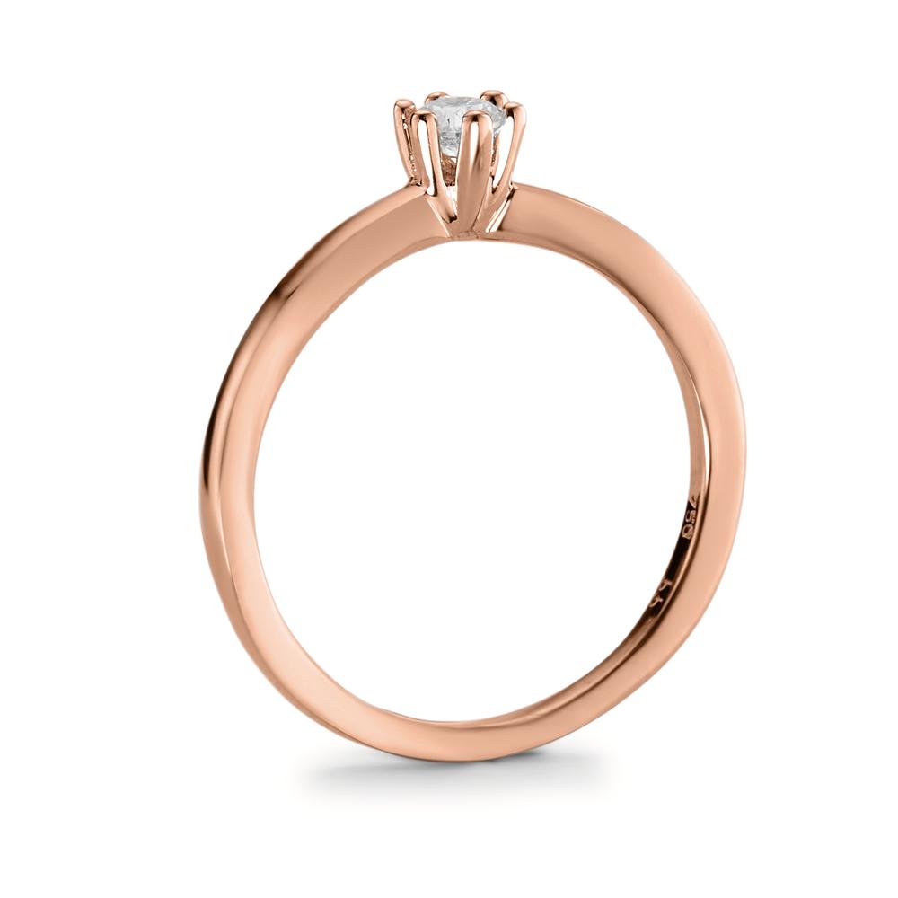 pierścionek zaręczynowy złoto czerwone 750/18 K Diament 0.15 ct, w-si