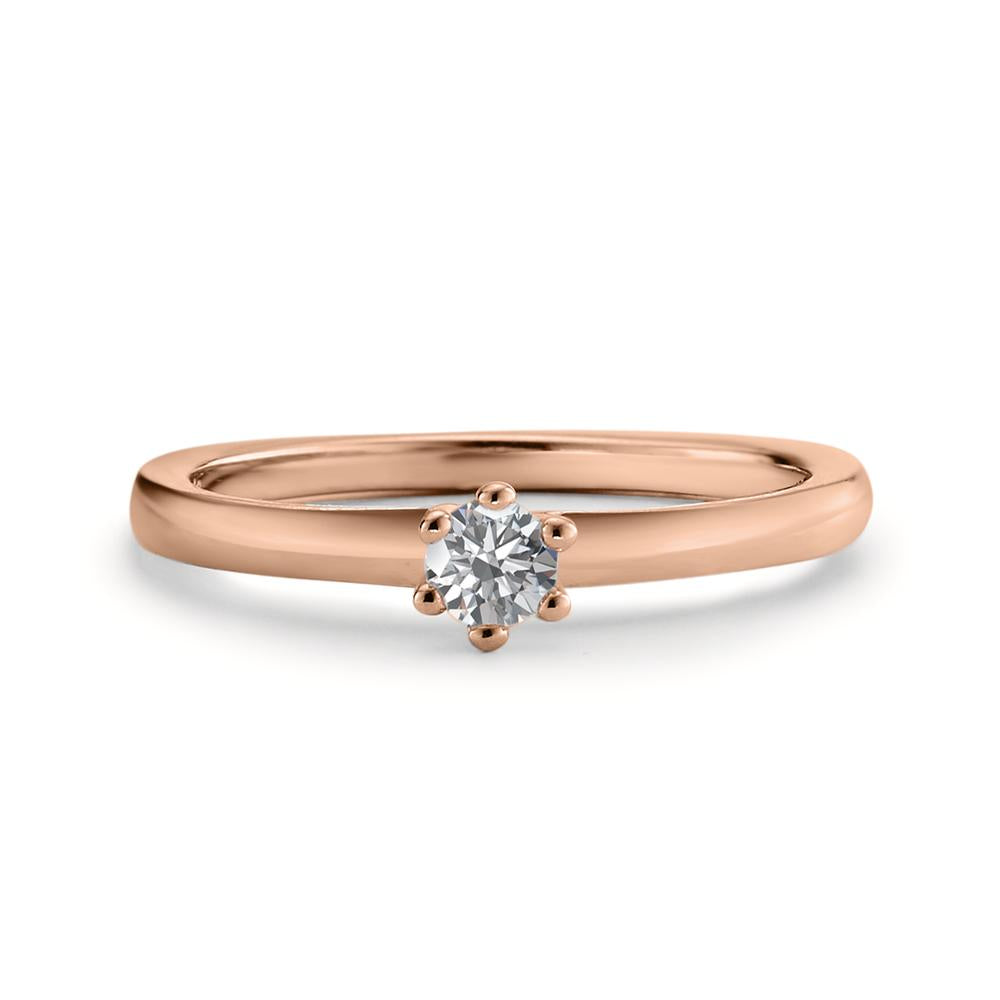 pierścionek zaręczynowy złoto czerwone 750/18 K Diament 0.15 ct, w-si