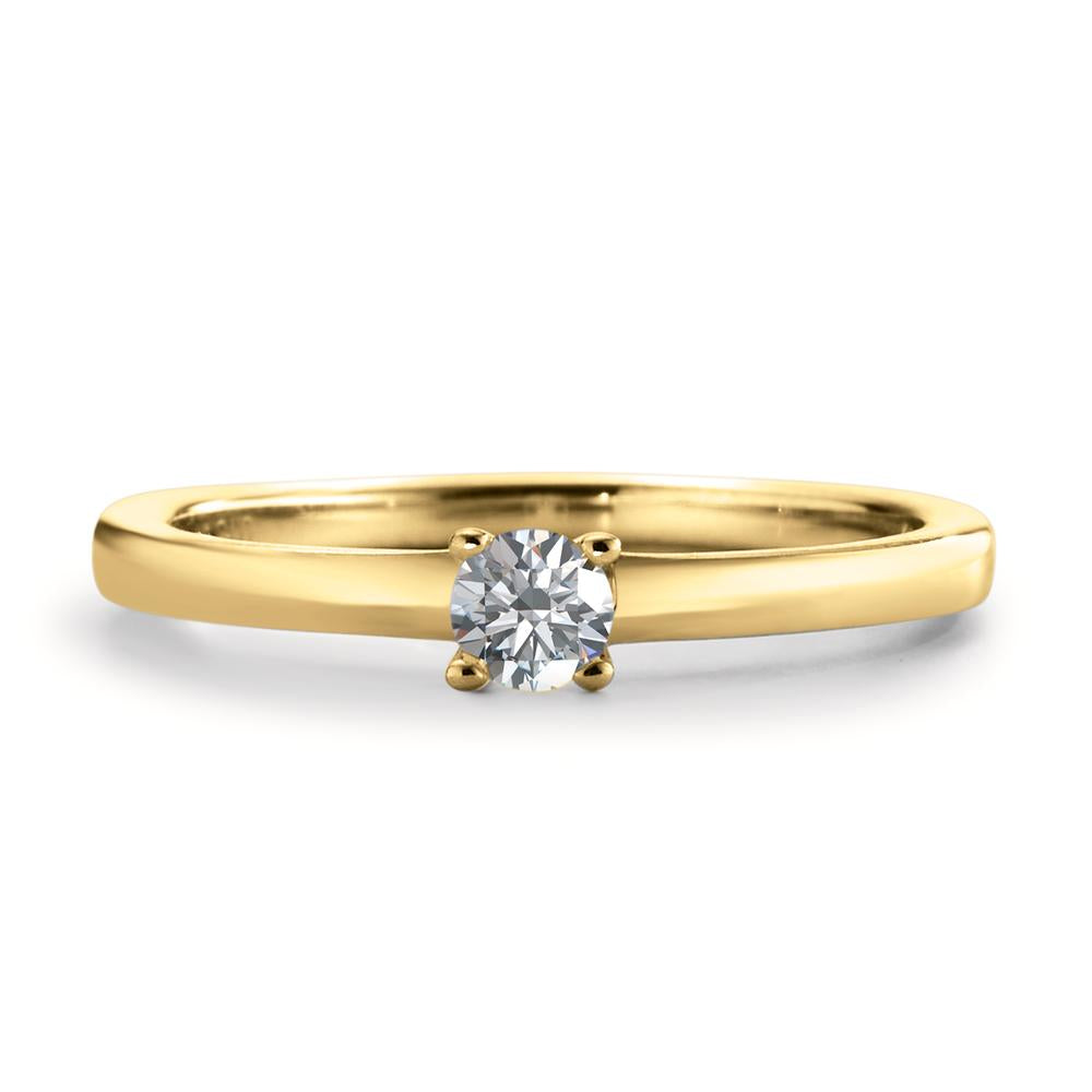pierścionek zaręczynowy złoto żółte 750/18 K Diament biały, 0.15 ct, [Brillant], w-si